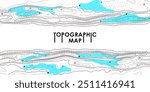 Topographic map background. Geographic line map with elevation assignments. Contour background geographic grid. Vector illustration.