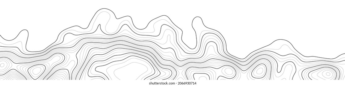 Topographic Map Background. Geographic Line Map With Elevation Assignments. Contour Background Geographic Grid. Vector Illustration.