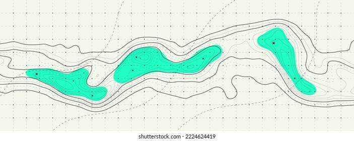 Topographic map background. Geographic line map with elevation assignments. Contour background geographic grid. Vector illustration.
