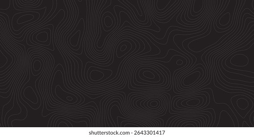 Topographic map background geographic line map Abstract vector illustration World Map Vintage Old-Style wave paper curved reliefs abstracts black background