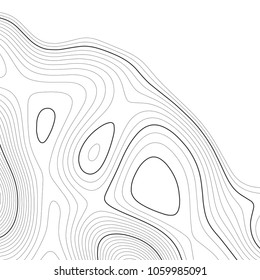 Topographic map background. Grid map. Contour. Vector illustration.
