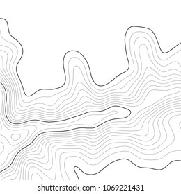 Topographic map background. Grid map. Contour. Vector illustration.