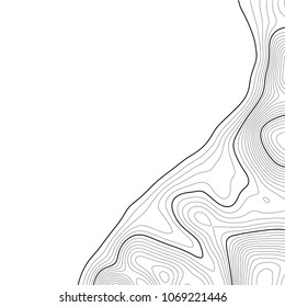 Topographic map background. Grid map. Contour. Vector illustration.