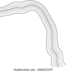 Topographic map background. Grid map. Contour. Vector illustration.