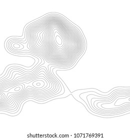 Topographic map background. Grid map. Contour. Vector illustration.