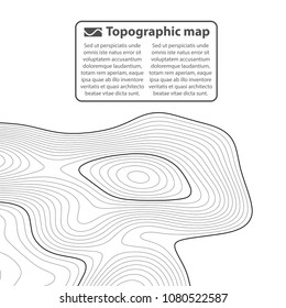 Topographic map background. Grid map. Contour. Vector illustration.
