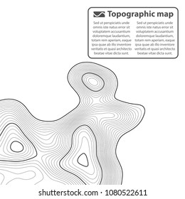 Topographic map background. Grid map. Contour. Vector illustration.