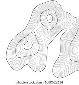 Topographic map background. Grid map. Contour. Vector illustration.