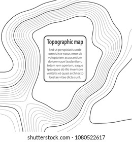 Topographic map background. Grid map. Contour. Vector illustration.