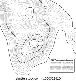 Topographic map background. Grid map. Contour. Vector illustration.