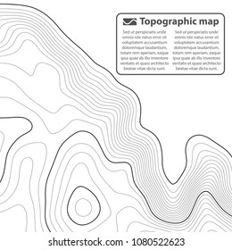Topographic map background. Grid map. Contour. Vector illustration.