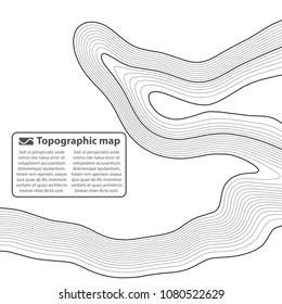 Topographic map background. Grid map. Contour. Vector illustration.