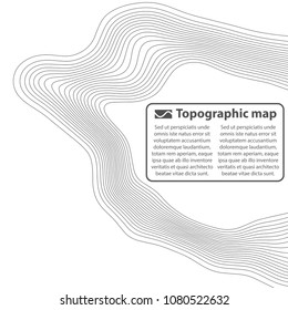 Topographic map background. Grid map. Contour. Vector illustration.