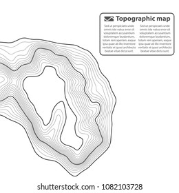 Topographic map background. Grid map. Contour. Vector illustration.