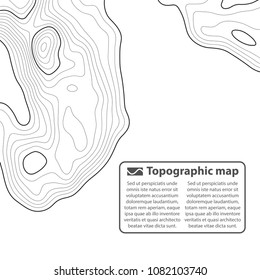 Topographic map background. Grid map. Contour. Vector illustration.