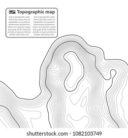 Topographic map background. Grid map. Contour. Vector illustration.