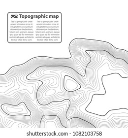 Topographic map background. Grid map. Contour. Vector illustration.