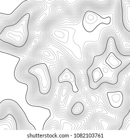 Topographic map background. Grid map. Contour. Vector illustration.