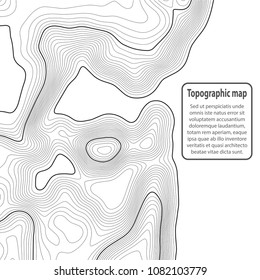 Topographic map background. Grid map. Contour. Vector illustration.