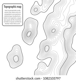Topographic map background. Grid map. Contour. Vector illustration.