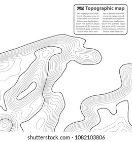 Topographic map background. Grid map. Contour. Vector illustration.