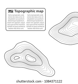 Topographic map background. Grid map. Contour. Vector illustration.