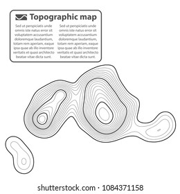 Topographic map background. Grid map. Contour. Vector illustration.