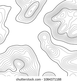Topographic map background. Grid map. Contour. Vector illustration.