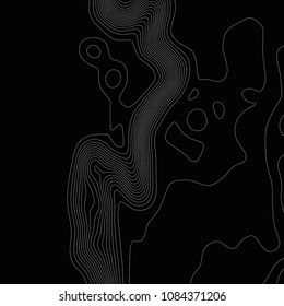 Topographic map background. Grid map. Contour. Vector illustration.