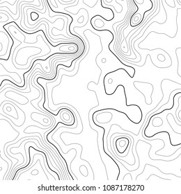 Topographic map background. Grid map. Contour. Vector illustration.