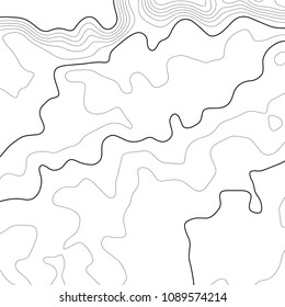 Topographic map background. Grid map. Contour. Vector illustration.