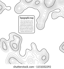 Topographic map background. Grid map. Contour. Vector illustration.