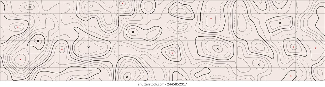 Topographic map background. Topographic line contour map background. Topographic map lines. Geographic abstract grid.