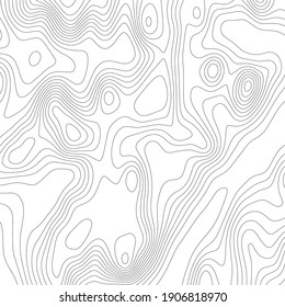 Fondo del mapa topográfico. Fondo del contorno del mapa topográfico de línea, cuadrícula geográfica. Ilustración del vector abstracto.