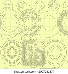 Topographic map background. Line topography map contour background, geographic grid. Abstract vector illustration.