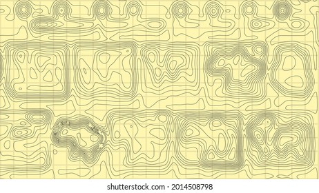 Topographic map background. Line topography map contour background, geographic grid. Abstract vector illustration.