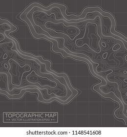 Topographic map background. Linear map. Vector Image EPS10