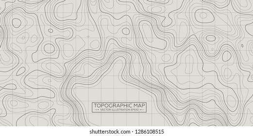 Topographic map background. Linear map. Vector Image EPS10