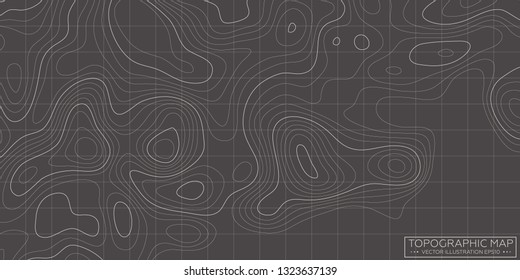 Topographic map background. Linear map. Vector Image EPS10