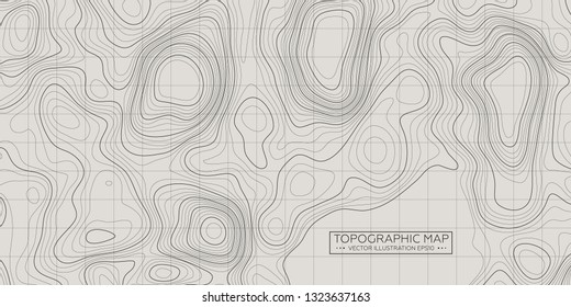 Topographic map background. Linear map. Vector Image EPS10
