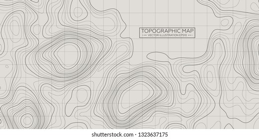 Topographic map background. Linear map. Vector Image EPS10
