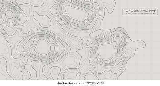 Topographic map background. Linear map. Vector Image EPS10