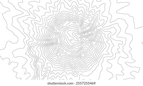 Topographic map. Background of lines. Contour maps of mountain relief. Abstract geographic wallpaper. Vector illustration.