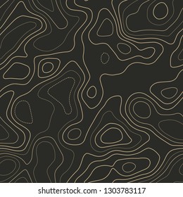 Topographic map background, seamless design, classy tileable isolines pattern, vector illustration.