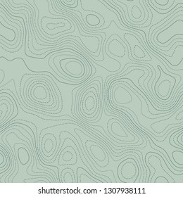 Topographic map background, seamless design, flawless tileable pattern in green tones, vector illustration.