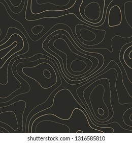 Topographic map background, seamless design, powerful tileable isolines pattern, vector illustration.