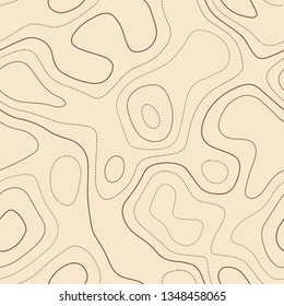 Topographic map background, seamless design, outstanding tileable isolines pattern, vector illustration.