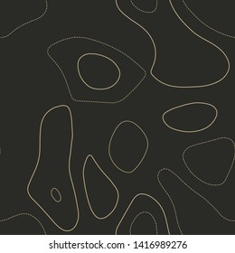 Topographic map background, seamless design, tileable isolines pattern, vector illustration.