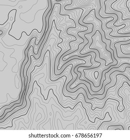 Topographic map background with space for copy . Line topography map contour background , geographic grid abstract vector illustration . Mountain hiking trail over terrain .