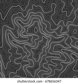 Topographic map background with space for copy . Line topography map contour background , geographic grid abstract vector illustration . Mountain hiking trail over terrain .